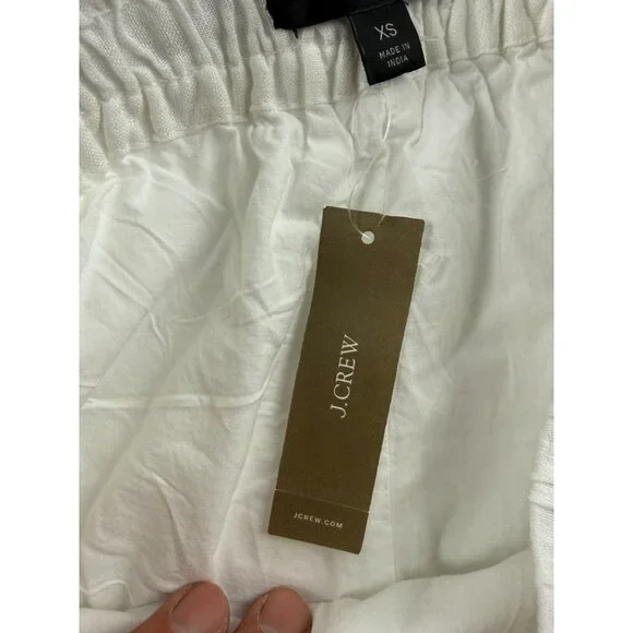 NWT J CREW Wide-leg Seaside Pant in Linen White Size XS - Picture 5 of 10